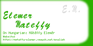 elemer mateffy business card