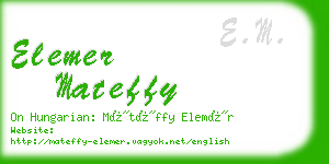 elemer mateffy business card